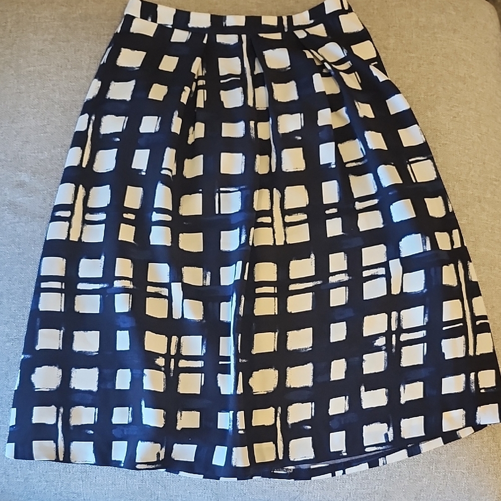 THE LIMITED Abstract Checkered Print Midi Skirt